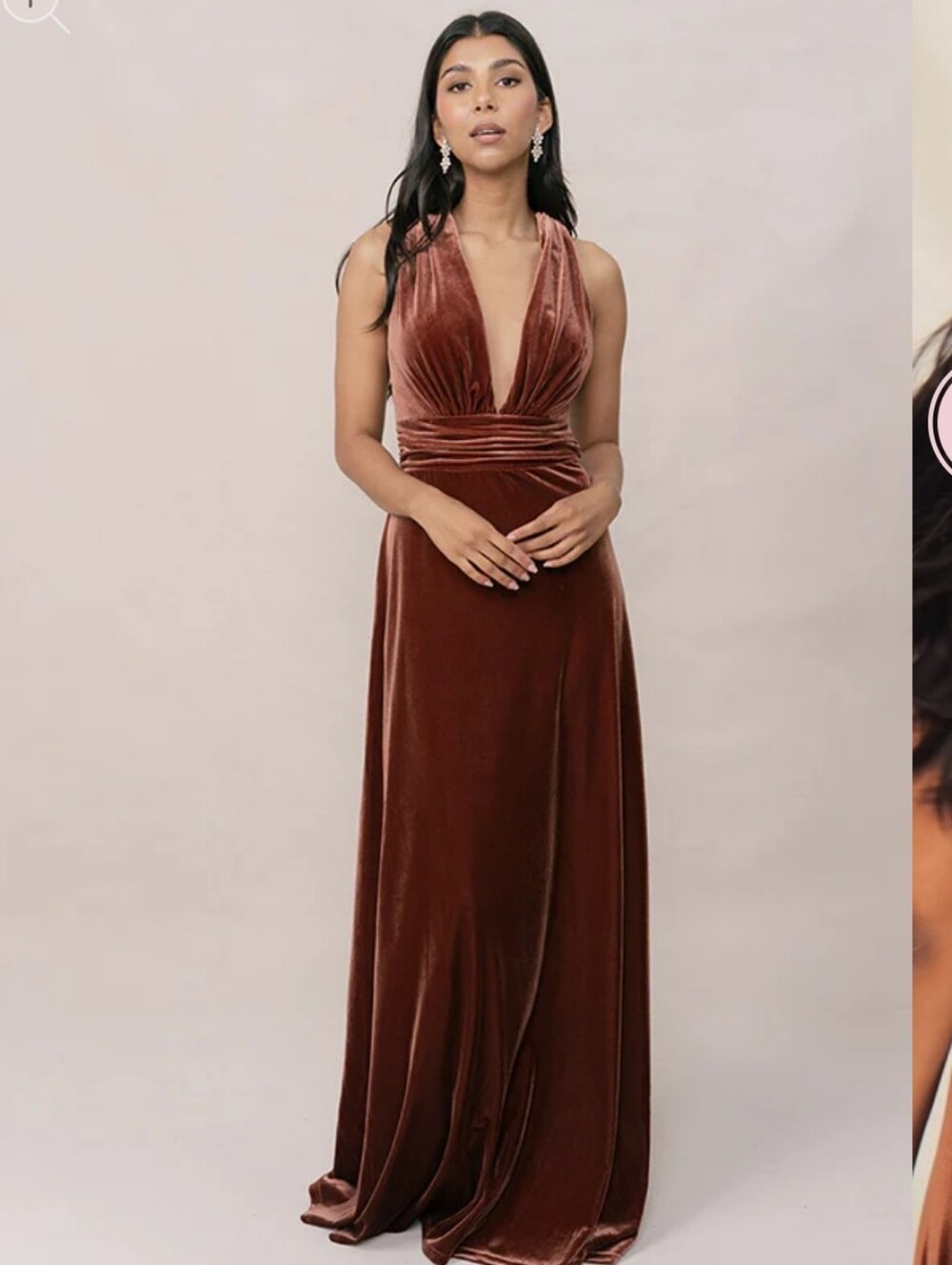 REVERLY DYLAN MAXI DRESS V NECKLINE VELVET  CRISSCROSS STRAPS SIZE 12